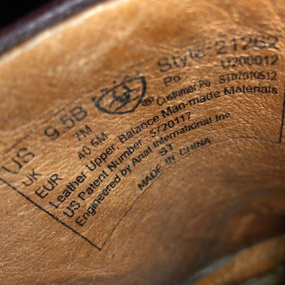 Ariat Women's Leather Clogs US Sz 9.5B Studs Floral Detail Cordovan Red - Picture 7 of 7